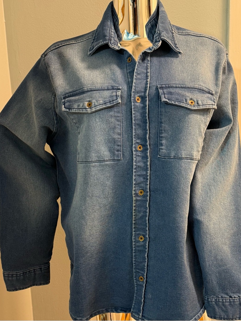 Public Supply NYC Western style  Blue Denim Button-Up Shirt -  M
